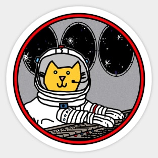 Science Space Cat Captain In Control SciFi Sticker